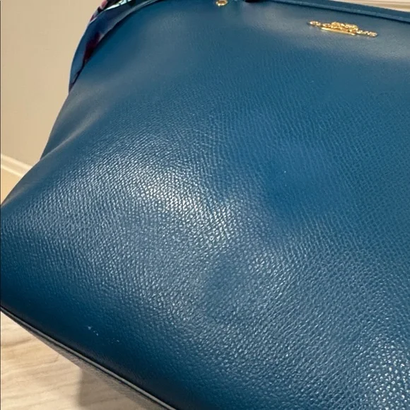 Coach Taxi Teal Leather Tote Bag - Picture 10 of 17